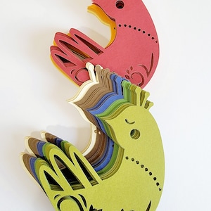 Scandinavian / Folk Art Style Bird Die Cut Out ( Scrap Booking, Card Making, Confetti, Kids Crafts )