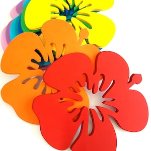 Hibiscus bloem sterven uitgesneden (lente decoratie, bruiloft decor, bloem confetti, papieren bloemen, kaart maken diy)