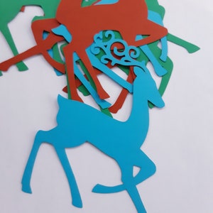 Rentiere / Hirsch sterben Cut Outs (Weihnachten Dekor, Urlaub Dekor, Scrapbooking, Verschönerung)
