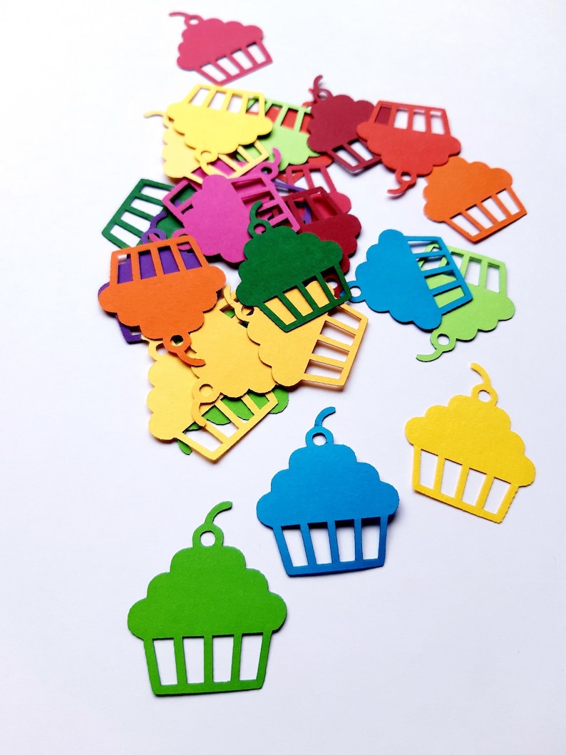 Cupcake Die Cut Outs Party Decoration Confetti Table Etsy