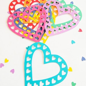 Herz sterben Cut Outs (Schrott Buchung, Valentines Dekor, Hochzeit Dekor, Tisch Streuung, Konfetti, Kinder Handwerk, Kunst und Handwerk)