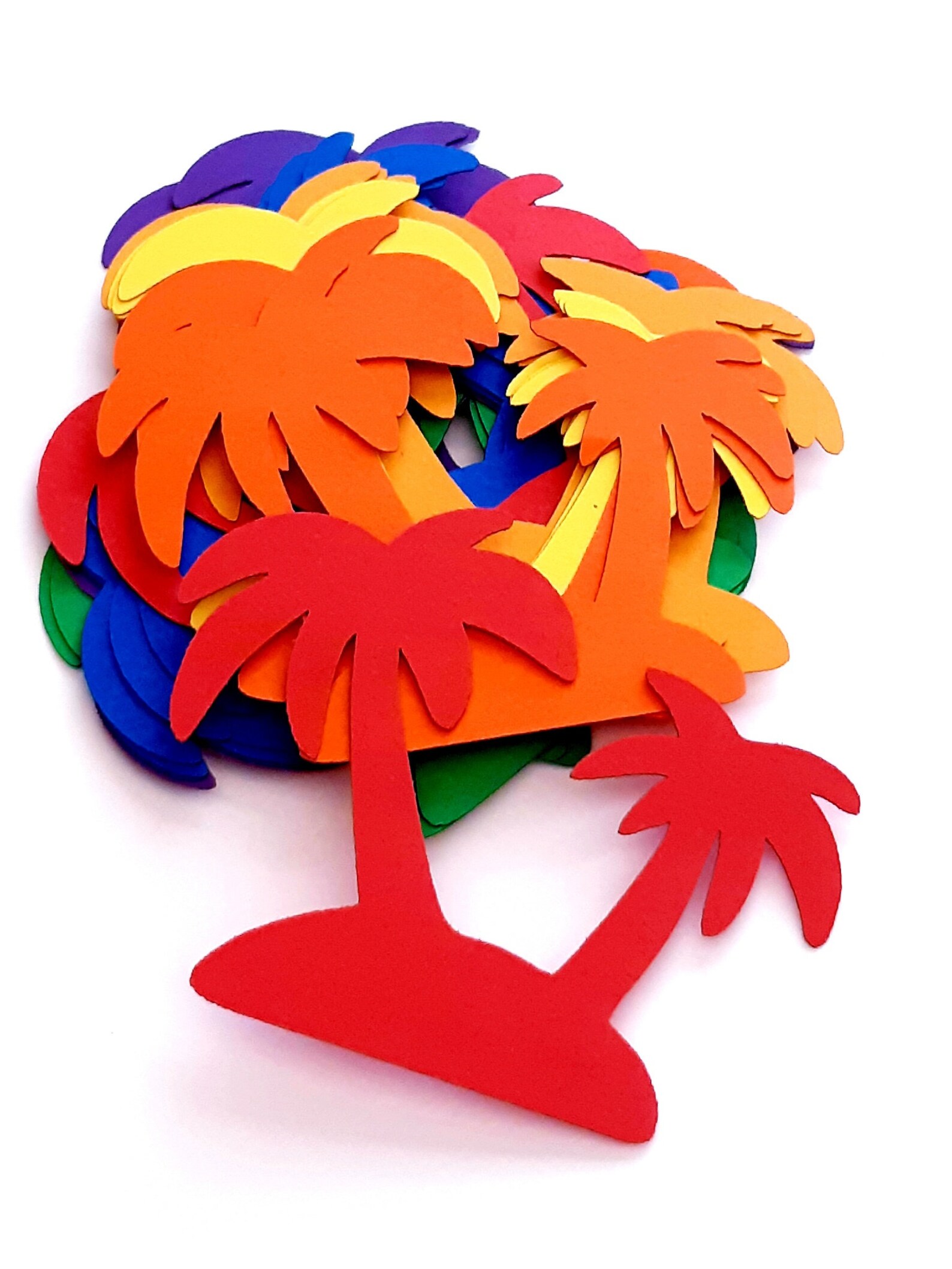 Palm Tree Die Cut Outs Tropical Decoration Confetti Party Etsy