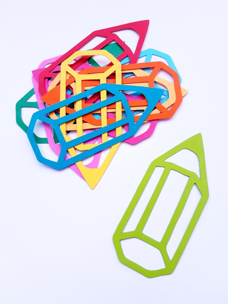 Pencil Die Cut Outs School Projects Kids Crafts Scrap Etsy