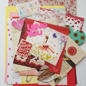 Verscheidenheid Valentijnsdagboek met gestanste papiermix (schrootboeking, kortstondig papier)