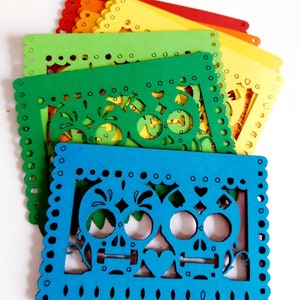 Papel Picado Mexicain Fiesta Sugar Skull Die Cut Outs ( Fiestas, Célébrations, Décoration de fête, Fabrication de cartes, Confettis, Guirlandes )