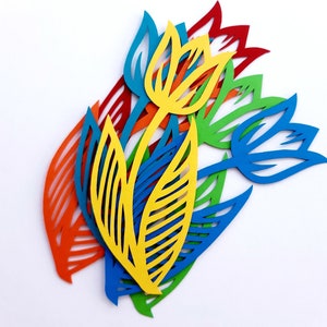 Tulip Flower sterven Cut Outs (voorjaar decoratie, scrapbookingateliers, bloem decoratie, Confetti, DIY bruiloft)