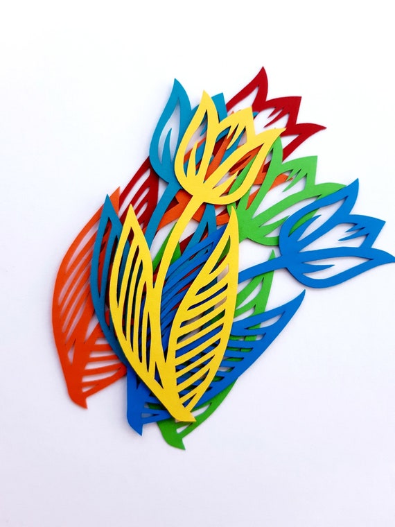 Tulip Flower Die Cut Outs Spring Decoration Scrap Booking Etsy