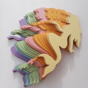 Sirena troquelada (reserva de chatarra, decoración de fiesta, decoración bajo el mar, adornos)