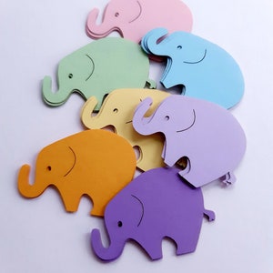 Elefante morir Cut Outs (bebé ducha, Confetti fiesta, Scrap Booking, guirnaldas, Decoupage)