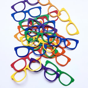 Eye Glasses Die Cut Outs ( Party Decoration, Confetti, School Projects, Card Making Supply, Scrap Booking )