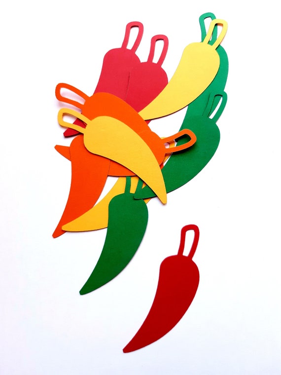 Chili Pepper Die Cut Outs Scrap Booking Confetti Party Etsy