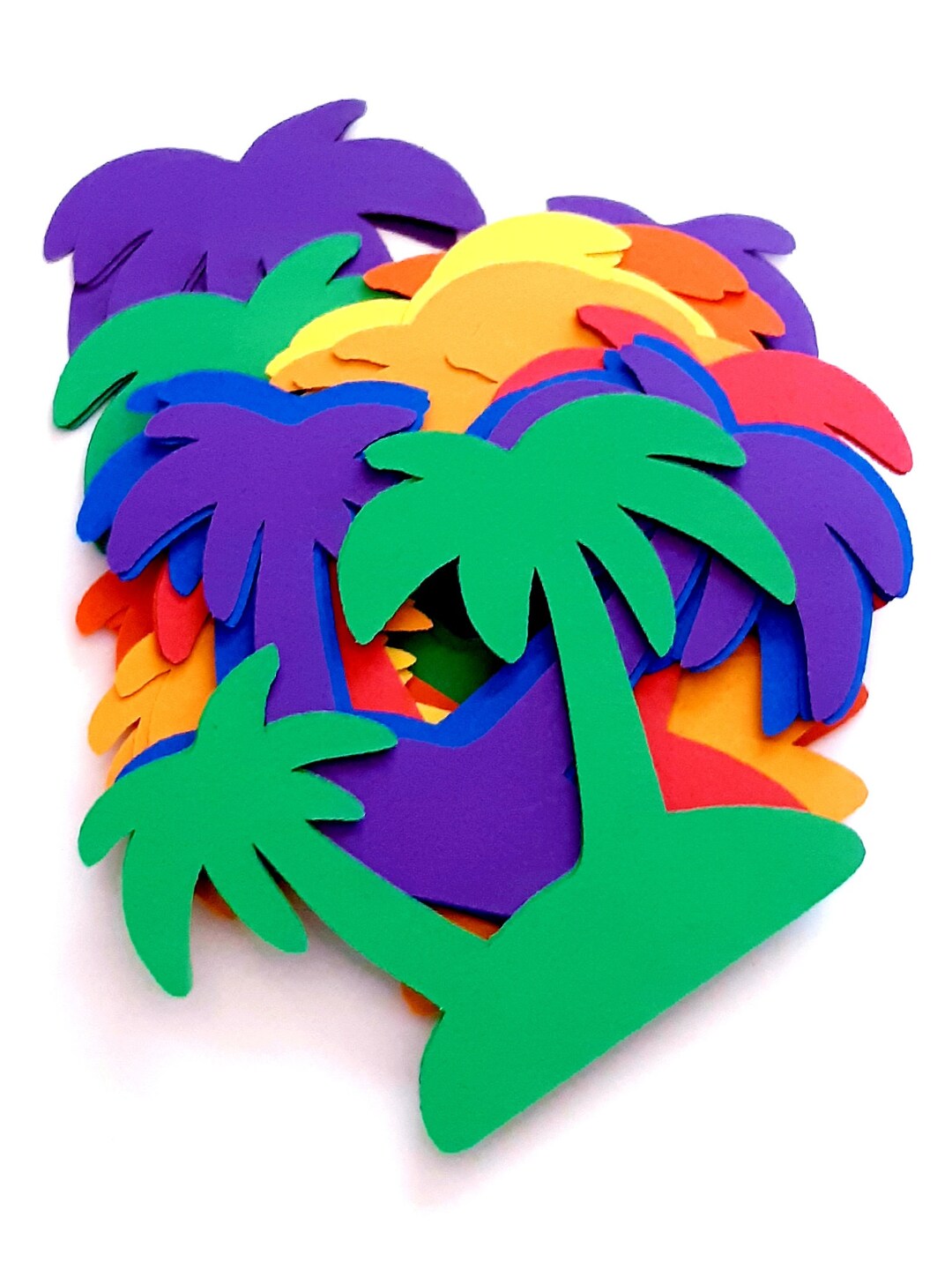 Palm Tree Die Cut Outs Tropical Decoration Confetti Party Etsy