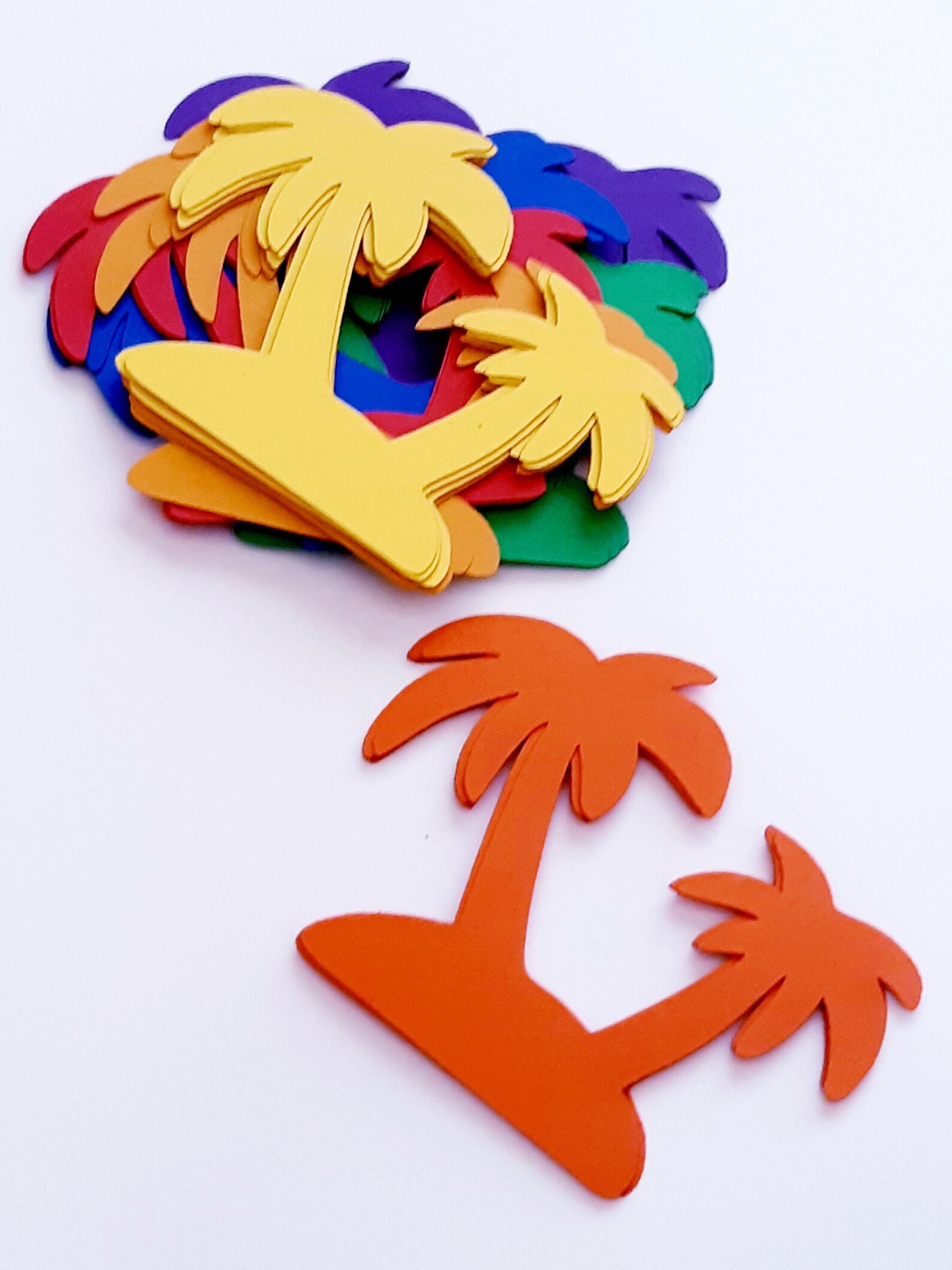 Palm Tree Die Cut Outs Tropical Decoration Confetti Party Etsy
