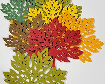 Fall Leaves Die Cut Outs ( Autumn Decoration, Holiday Decor, Scrap Booking, Confetti, Crafting )