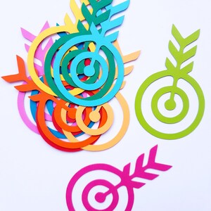 Bulls Eye sterven uitgesneden (Party decoratie, schroot boeken, Decoupage, Kids Crafts, boogschieten, Decor, decoratie)