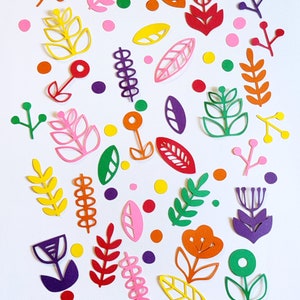 Variatie Set van Folk Lore Style Flowers Die Cut Outs (Scandinavische stijl, Scrap Booking, Card Making)
