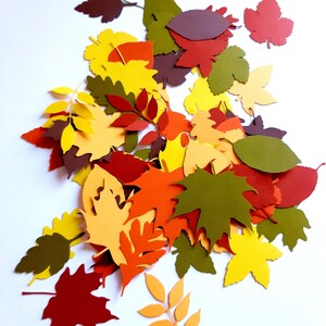 Herfstbladeren confetti gestanste uitsnijdingen (herfstdecoratie, herfstdecor, tafelstrooisel, confetti, collages, feestdecoratie, scrapbookingateliers)