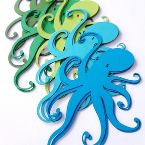 Pulpo Die Cut Out (Diseño Náutico, Bajo la Decoración del Mar, Artes + Artesanía, Fabricación de Tarjetas )