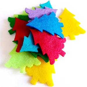 Felt Christmas Tree Cut Outs ( Décoration de Noel, Décoration des Fêtes, Découplage, Artisanat pour enfants, Collages )