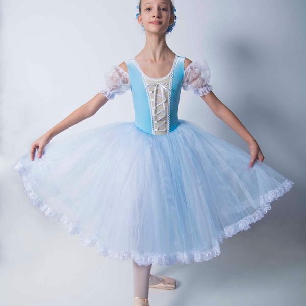 Costume de ballet de scène, tutu Giselle, costume de ballet de danse pour femmes, robe de ballet pour filles, F 0056