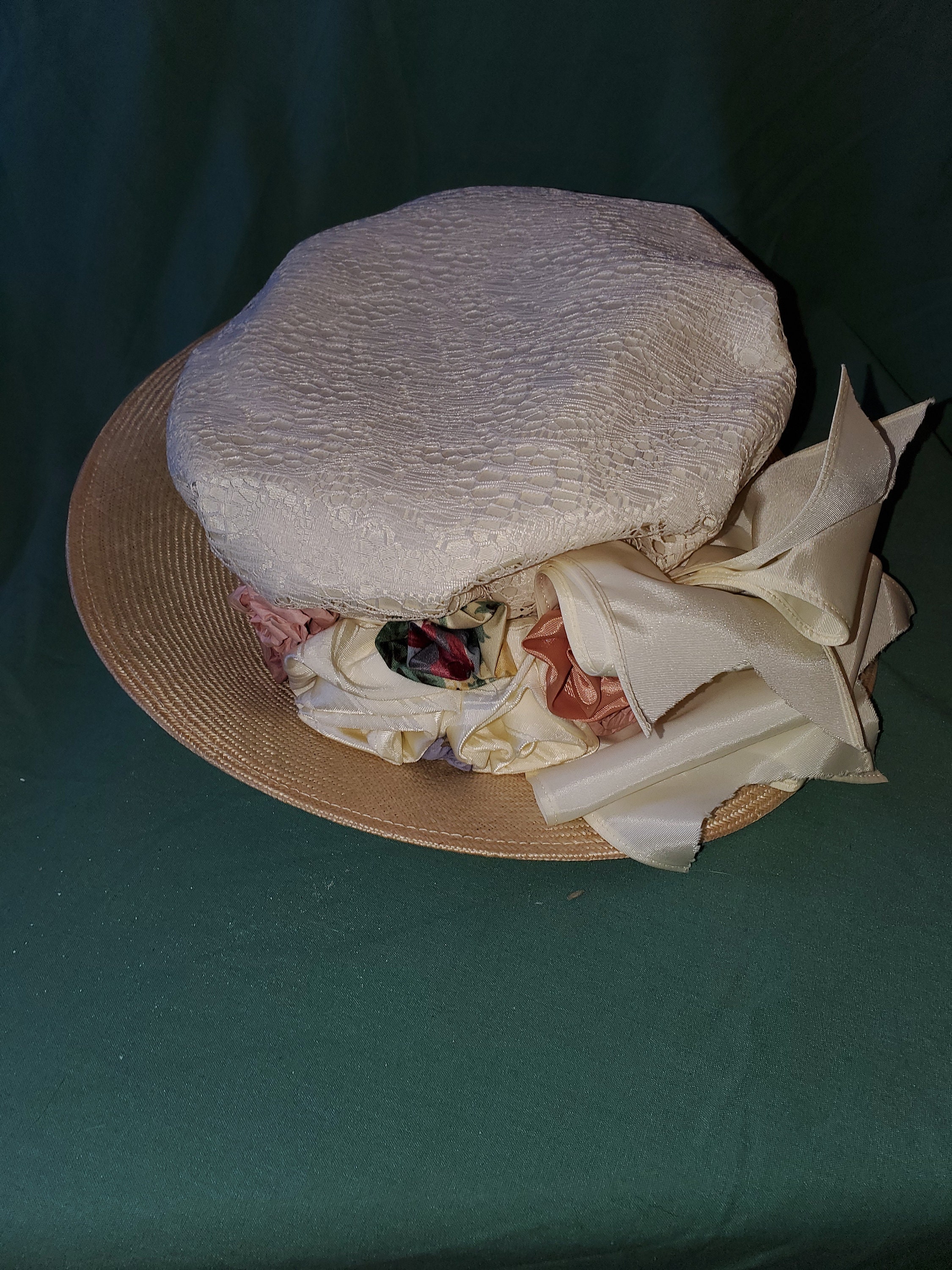 Lace & Straw Derby Hat Etsy