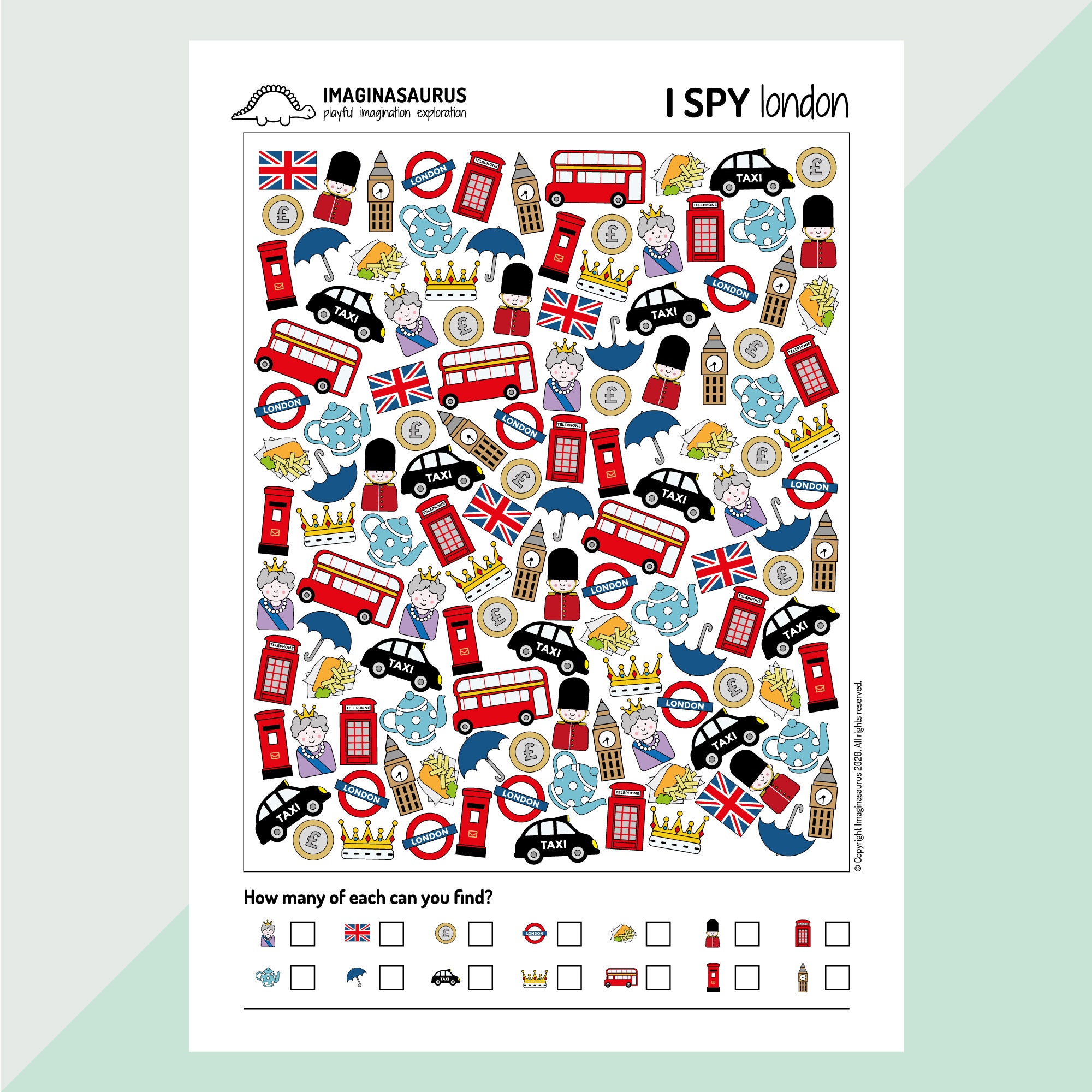 London I Spy Activity Sheet London Colouring Sheet Kids Etsy UK