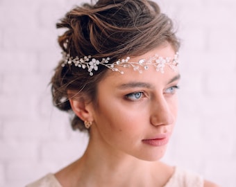 Bridal hair vine-Wedding hair vine-Wedding head piece- Bridal headpiece-Wedding hair accessories-Silver hair vine-Crystal hair vine-