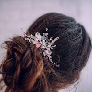 Bridal hair pins-Bridal hair comb-Silver leaves hair comb-Bridal headpiece-Wedding headpiece-Crystal hair comb