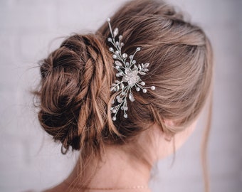 Flower Bridal Hair Pins-Silver leaves Bridal Hair Pins-Wedding Hair Accessories-Bridal Hair Pins-Bridal hair accessories-Bridal hair vine