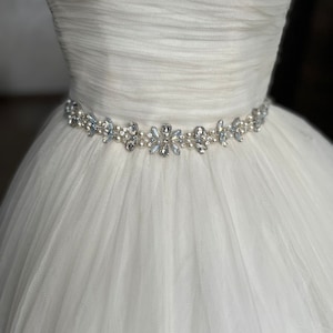 Bridal Sash Belt-Wedding Dress Belt-Rhinestone Belt-Bridal Belt-Wedding Belt-Bridal Blue Belt