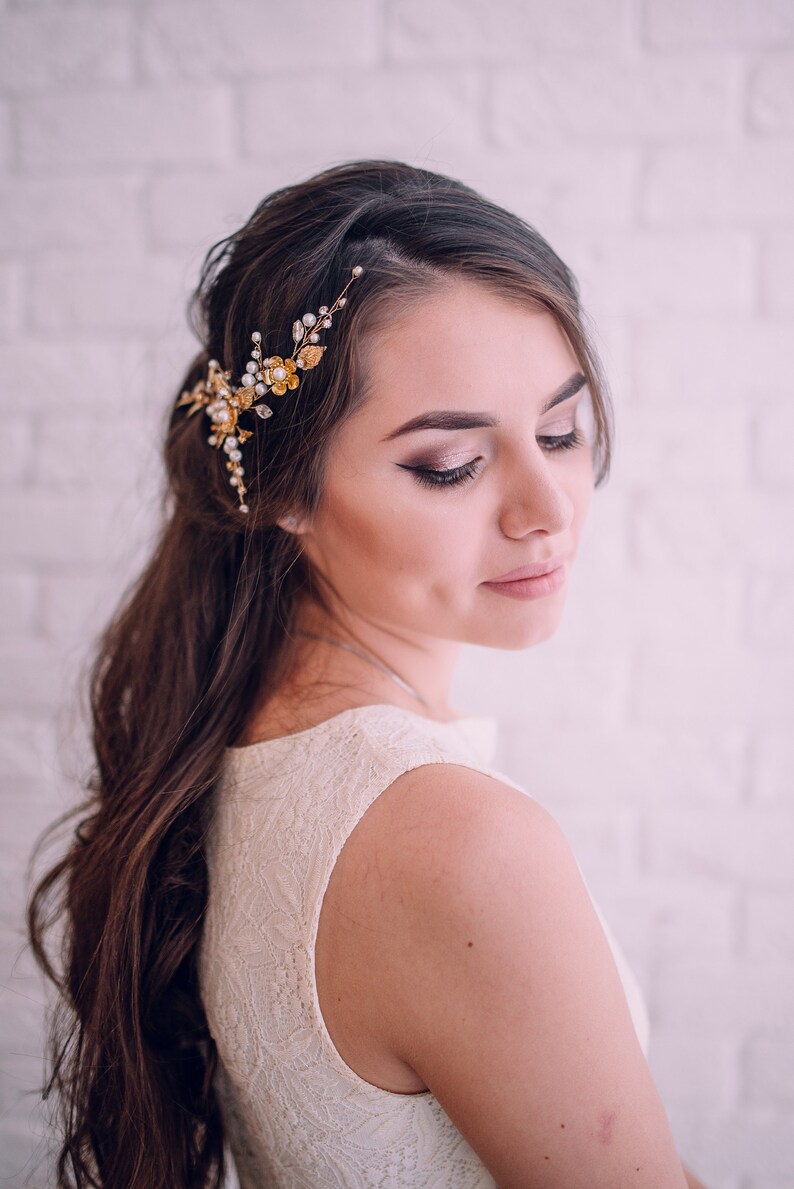 Gold Hair Accessoriesgold Bridal Hair Vinewedding Hair Etsy