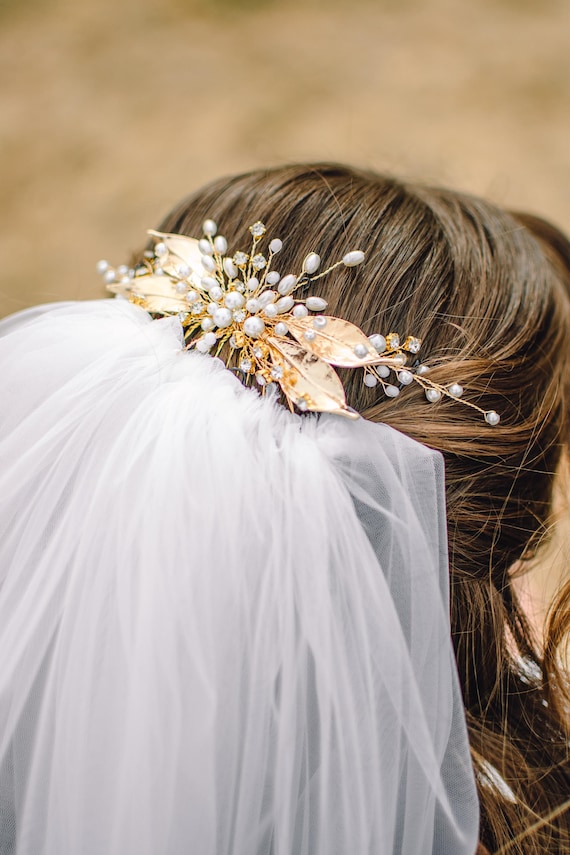 Gold Bridal Hair Comb Bridal Hair Comb Wedding Hair Comb Gold