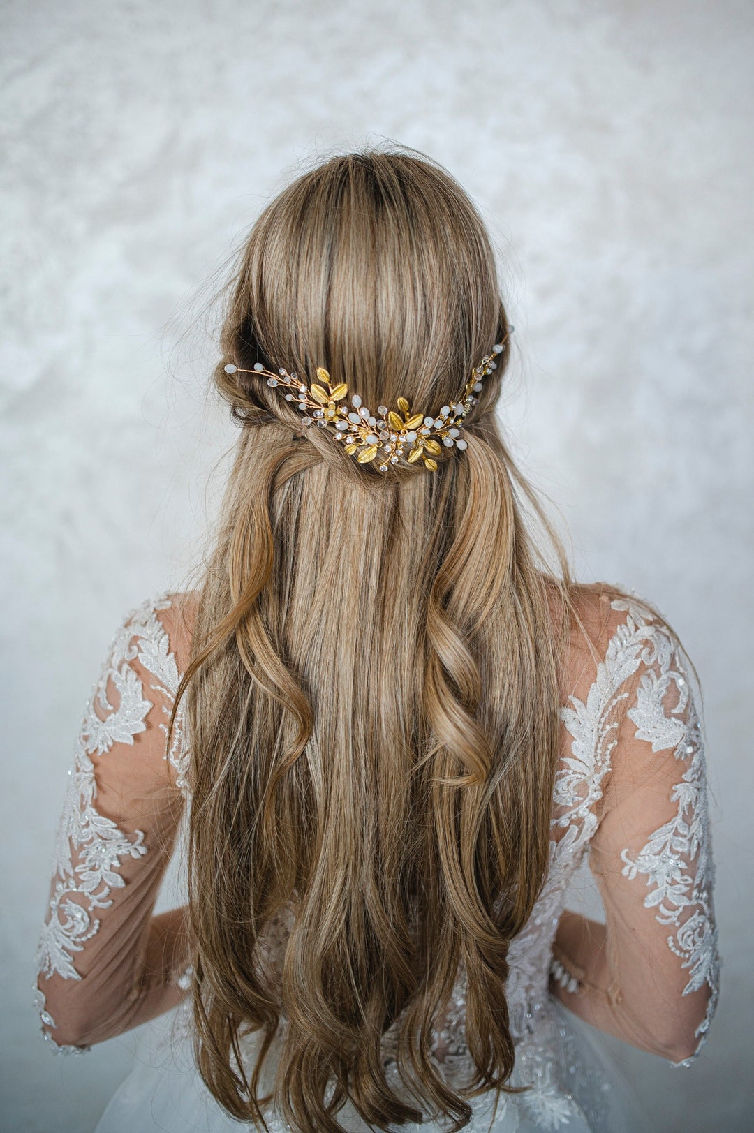 Gold Bridal Hair Piece Gold Bridal Hair Vine Bridal Hair Piece Gold