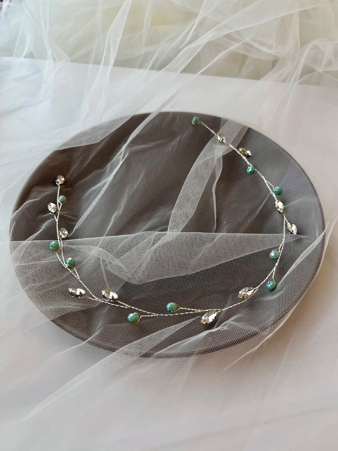 Sage Green Hair Vinesage Green Bridal Hair Accessoriesbridal Hair