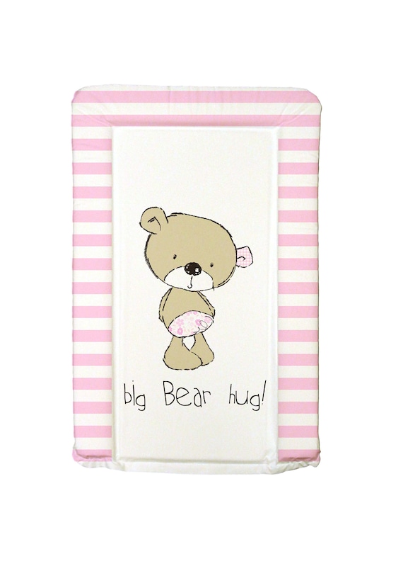 Big Bear Hug Pink Changing Mat Modern Diaper Mat Nappy Time Etsy