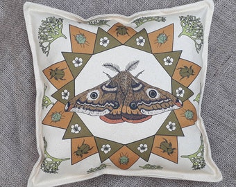 Moth cushion | Etsy Moth pillow cover Black gold coushion