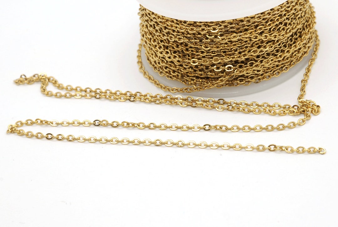 Gold Stainless Steel Chain Jewelry Making Chain Thin Chain Etsy