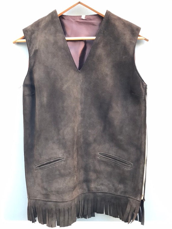 60's suede vest with fringe