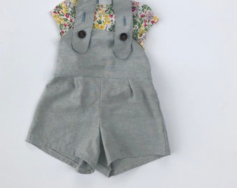 sunny girl linen overalls
