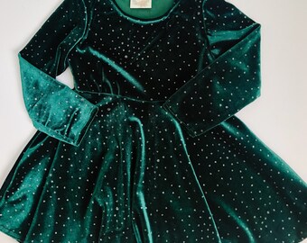 baby girl green holiday dress