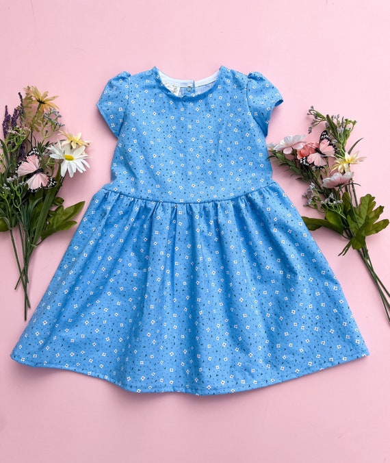 blue daisy flower dress 2PS Blue Daisy Floral Print Halter Neck Dress With White Shawl Dress Suit, Blue / L main image 1