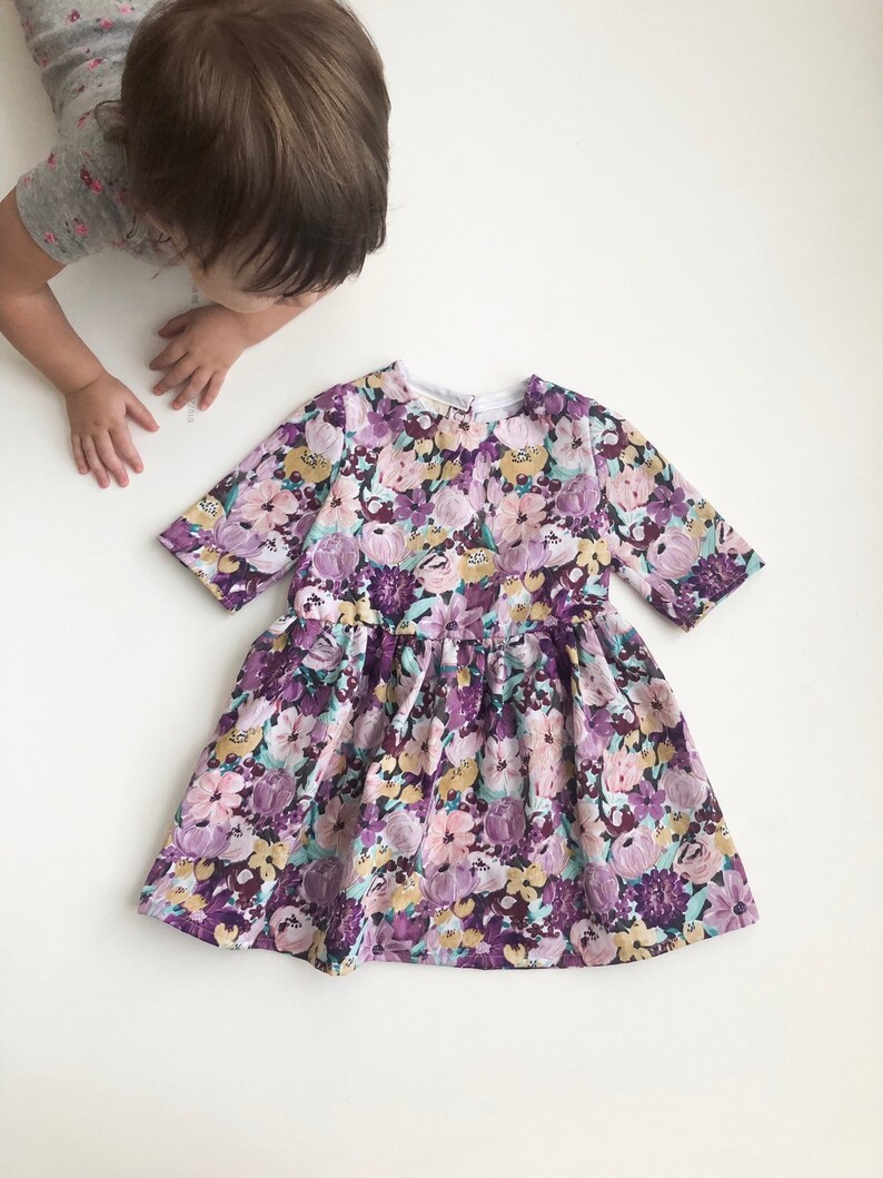 girls purple floral dress