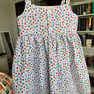 Strawberry Picnic Dress, Spring Fruit Dress Dress, Trendy Girls Outfit