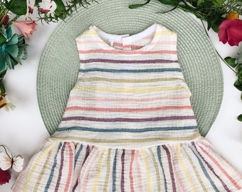 Rainbow Stripe Gauze Top, Rainbow Spring and Summer Top