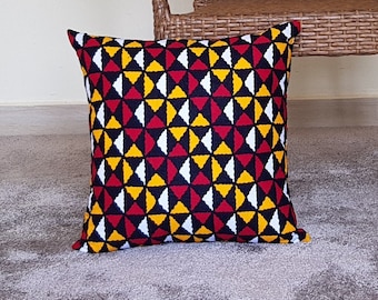 African Pillow Cover, African Pillowcase, Decorative Cushion Cover, with hidden zipper, 40x40cm (16x16”) and 45x45cm (18x18")