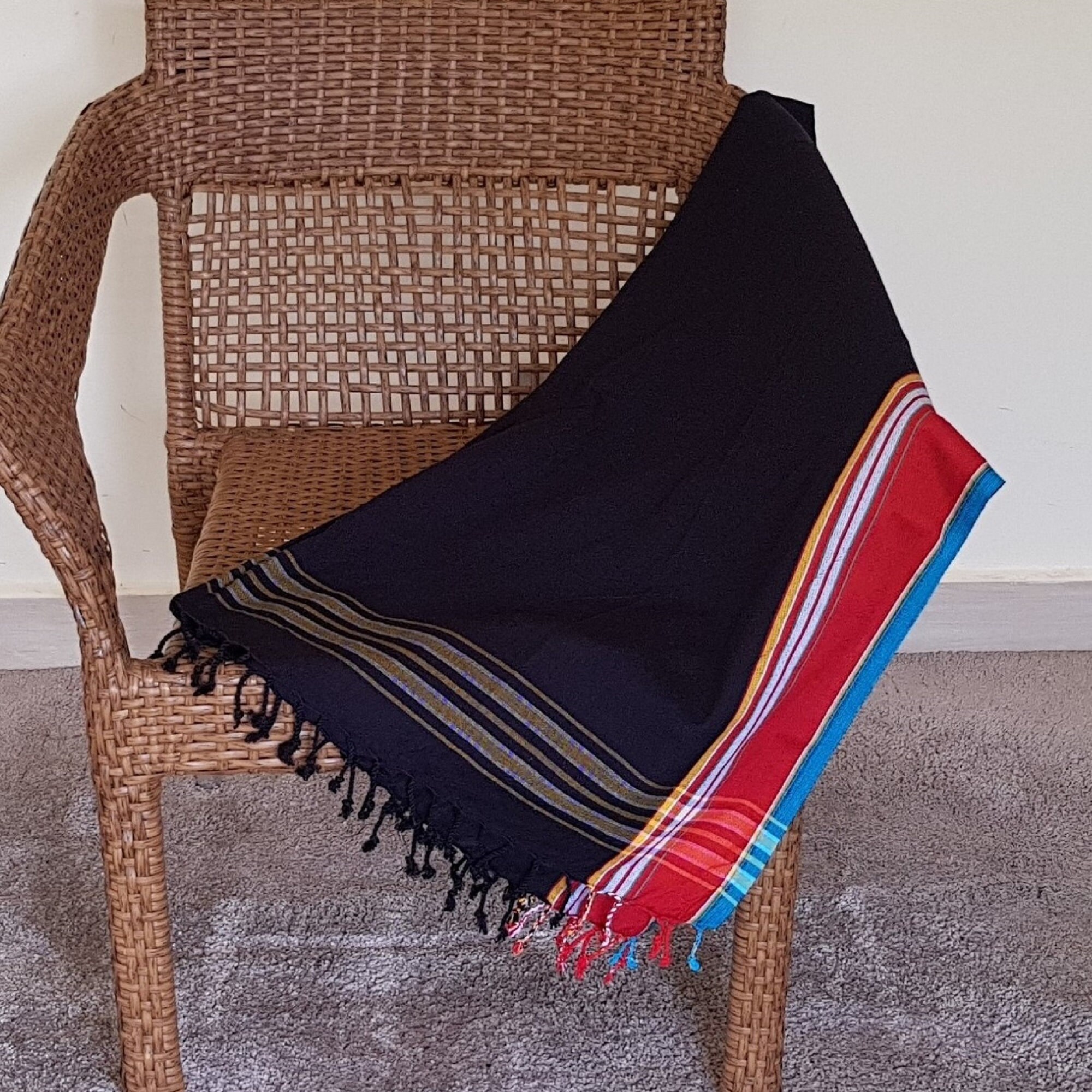 Kikoy African Print African Fabric Black Kenyan Kikoy Etsy