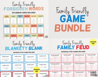 Family Party Game Night Blankety Blank Game Family Friendly Quiz Family Forbidden Words Family Game Bundle Family Feud Quiz