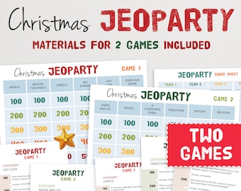 Christmas Jeoparty Trivia Game - A Fun Christmas Quiz for Families | Xmas Jeopardy Quiz | Printable Family Game | Holiday Trivia Questions