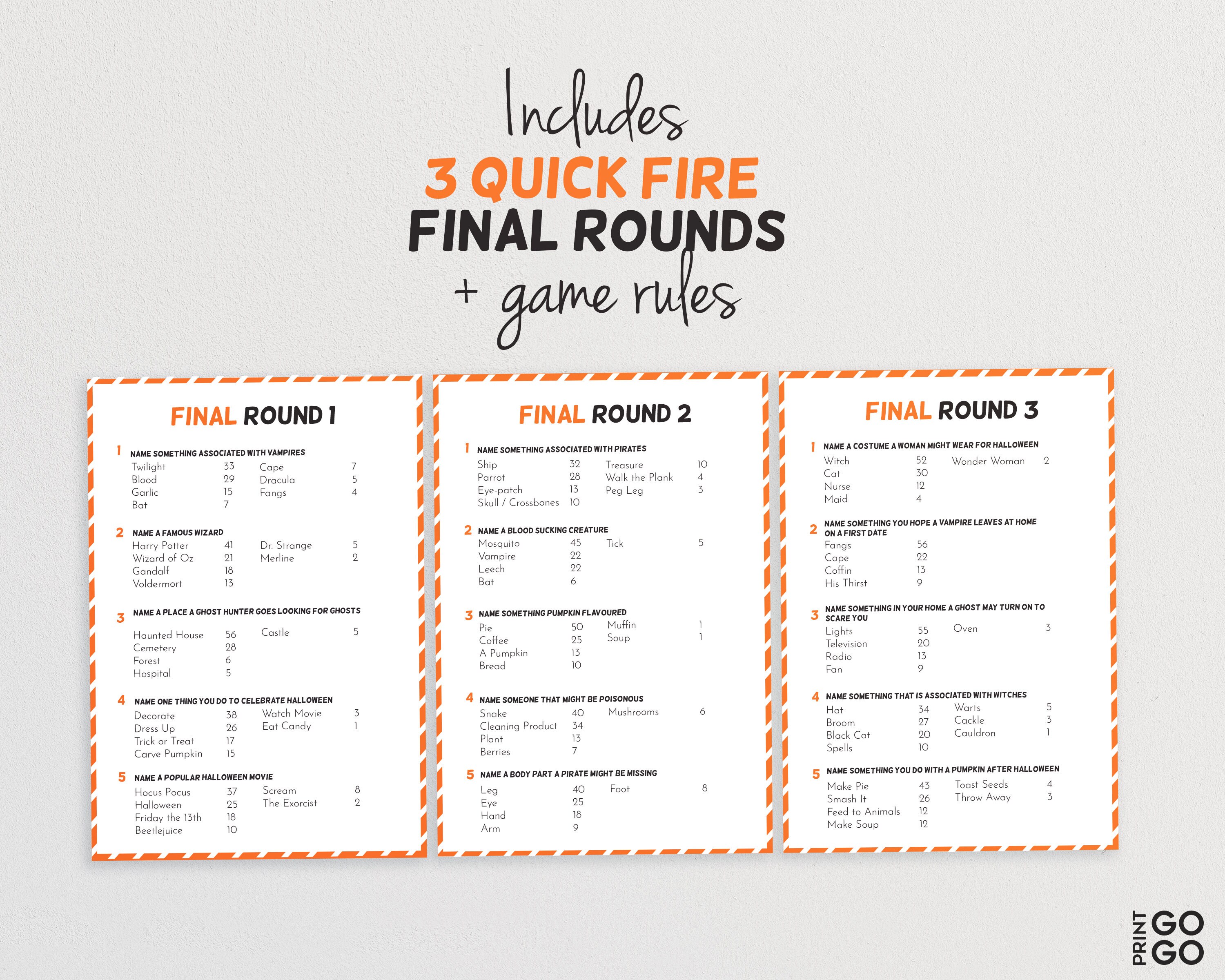 Halloween Game Bundle Halloween Family Games Family Feud Etsy