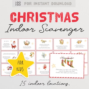 Búsqueda del tesoro navideña para niños: ¡la divertida carrera por la casa en busca de una sorpresa! / Búsqueda de medias navideñas / Actividad navideña para niños